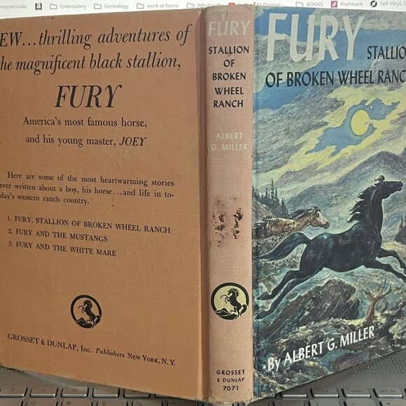 Fury Stallion of Broken Wheel Ranch Albert G. Miller 1959 Hardcover Vintage - Picture 2 of 4